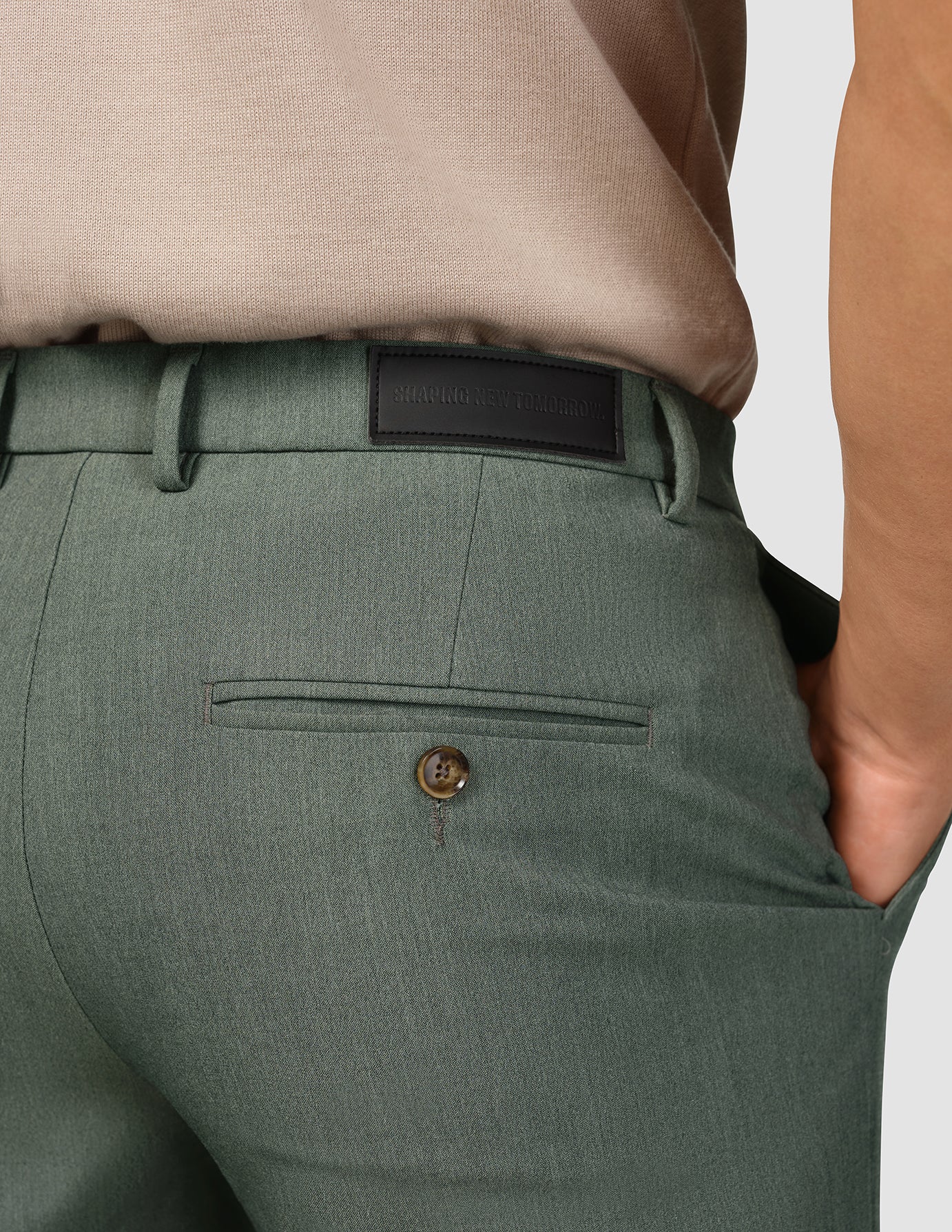 Essential Suit Pants Relaxed Fit Green Melange